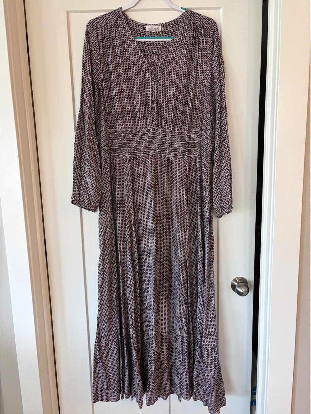 Sweet Salt Geometric Print Button-Front Dress— Size 18/20